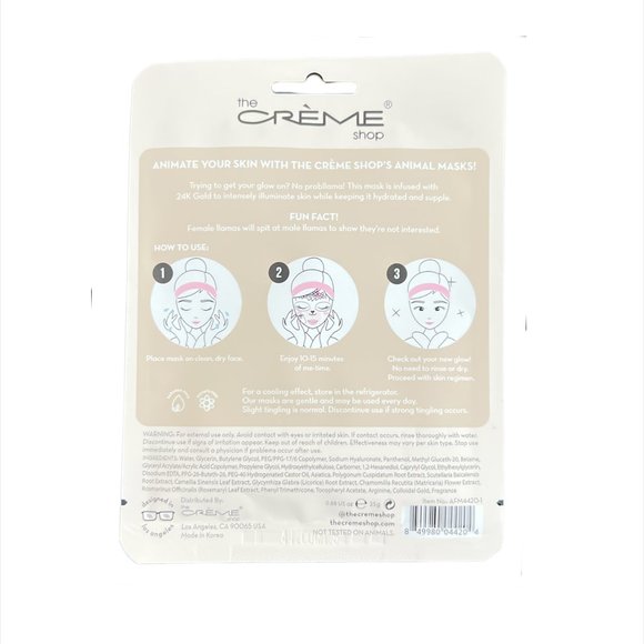 NEW The Creme Shop, Set of 3 Brighten Up, Skin! Llama With Illuminating 24k Gold - Picture 4 of 4
